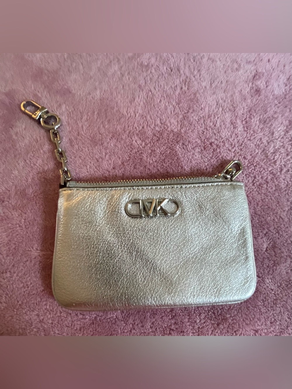 Michael Kors Metallic Silver ID Wallet Pouch